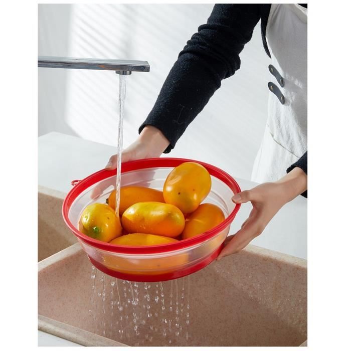 Cloche Micro Ondes- Couvercle Pliable Couverture de Protection Anti- éclaboussures Passoire pour Fruits et Légumes sans BPA - Cdiscount Maison