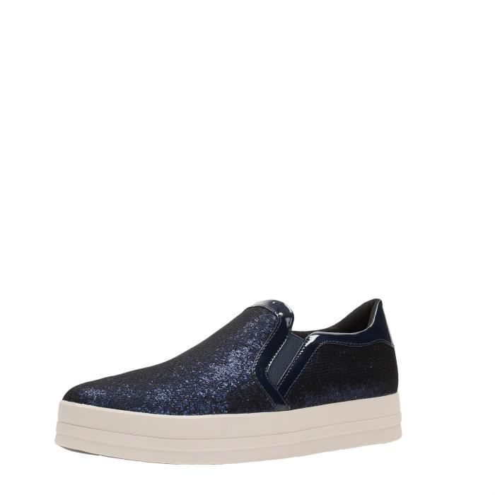 Sneakers Femme GEOX BLACK SILVER A lastique Textile