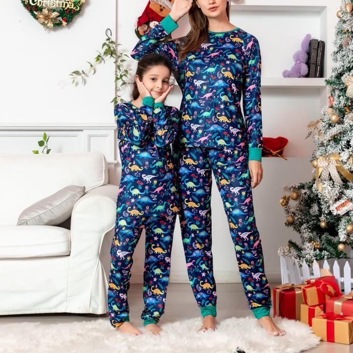 Akozon Pyjama familial motif dinosaure Family Matching Christmas