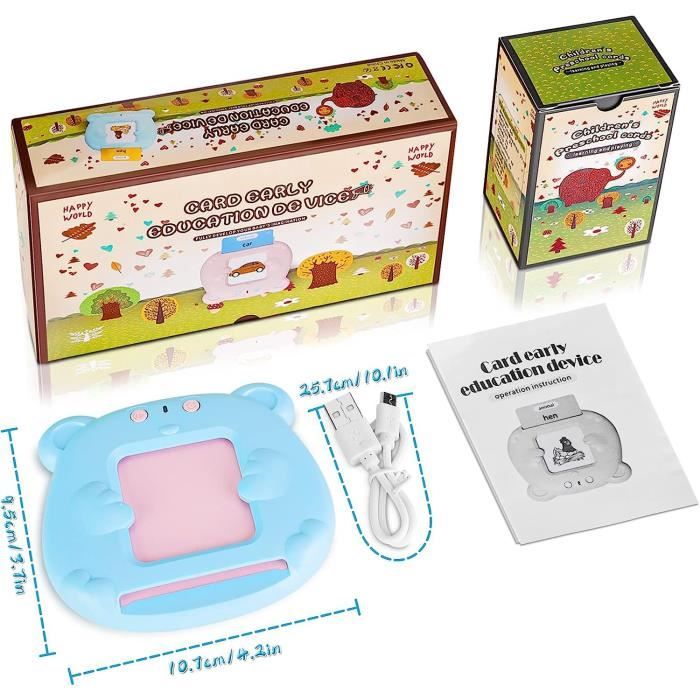 Cartes Flash Parlantes (Italien Standard), Dokkita Cartes éducatives pour Enfants de 2 à 6 Ans, Jouets éducatifs pour écouter et Apprendre Mots Italien, Flash Jouets éducatifs, 224 Mots -Bleu