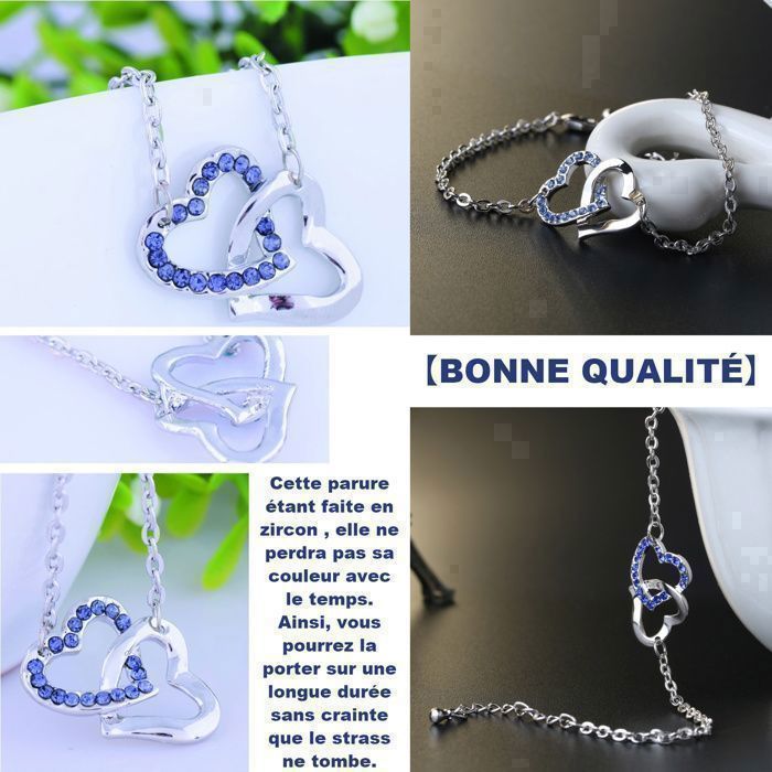 Ensemble De Bijoux Cœur Multicolore En Argent Sterling .925 – Bague, Boucles, Pendentif Et Chaîne