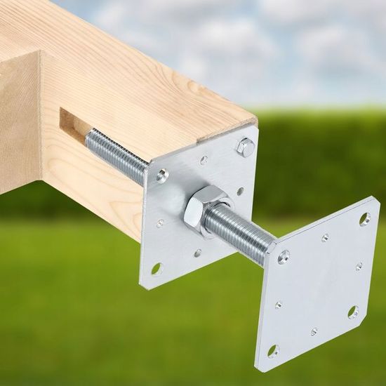 Support De Poteau H Gartenwelt Riegelsberger - 141x800x8 Mm - Acier Galvanisé à Chaud - Pour Carport, Abri, Clôture