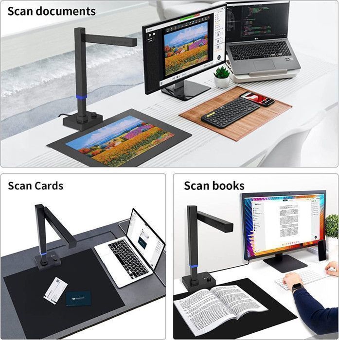 Scanner De Documents Portable CZUR Shine 800 Pro – Caméra 8MP, OCR 180 Langues, Pliable, Compatible Windows/Mac, Format A4