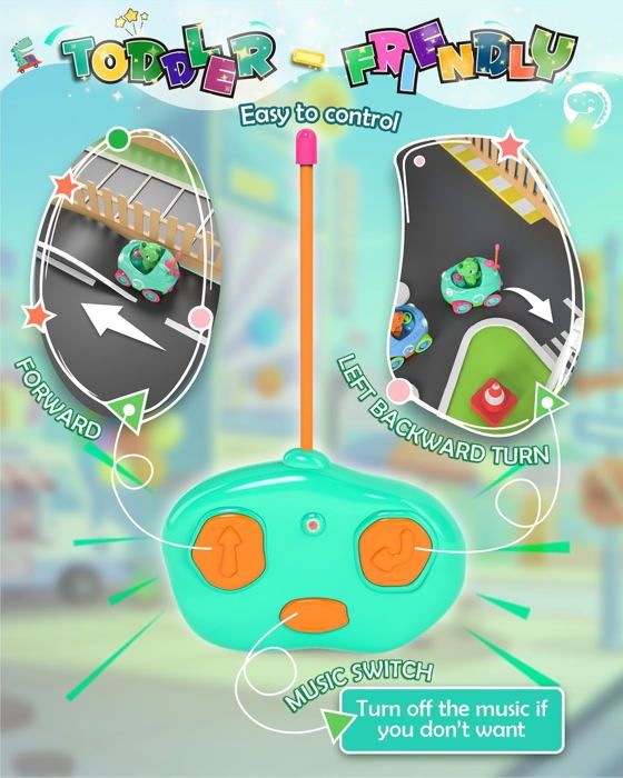 Voiture télécommandée rose pour enfant de 2 à 3 ans - Cadeau d'anniversaire pour fille ou garçon - Jeux - Jouets