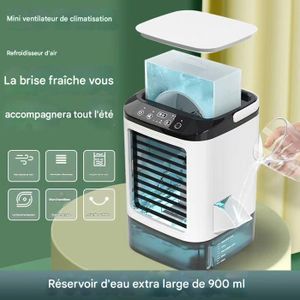 Climatiseur Mobile 4 En 1 Avec Brumisation - Rafraîchisseur D'Air Silencieux 18W - Blanc