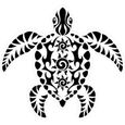 Tortue maori soleil animal mer autocollant sticker logo645 (Taille: 4 cm - Couleur du motif: noir)-0