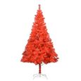 #41018 Sapin de noël artificiel - Arbre De Noël Décoration de Noël avec support Rouge 213 cm PVC Meuble©-0