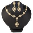 Ll196setswhite - ensemble de Bijoux pour femmes, couleur or, boucles'oreilles, collier, Style marocain, Bijou-0
