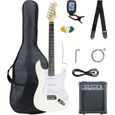 Pack Guitare électrique Blanc -  McGrey Rockit  - Guitare électrique Kit Complet Amplificateur de 10 W, Housse, Accordeur et Sangle-0