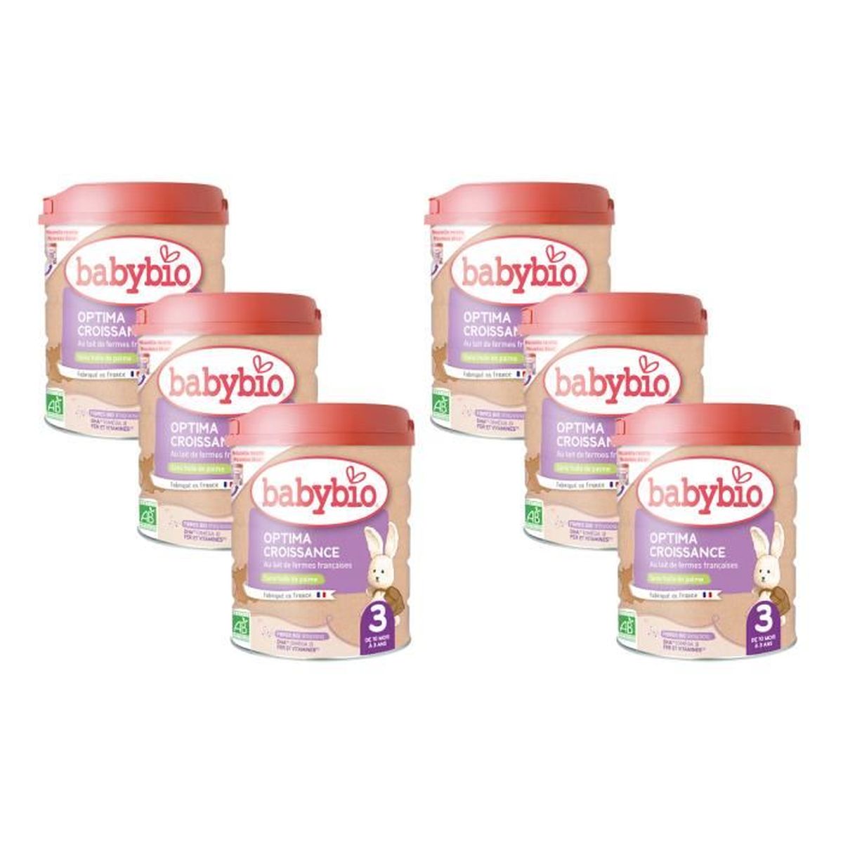 Babybio Lait Infantile Optima 3ème âge Croissance 800g dès 1 Mois BIO Fabriqué en