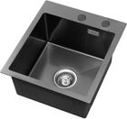 CECIPA MAX 40x45cm Évier de Cuisine a poser noir anthracite évier à encastrer inox