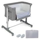 DREAMADE 3 en 1 Lit Cododo à 5Hauteurs Réglables, Lit de Voyage Portable, Berceau Bébé en Maille Respirante Bébé 0-6Mois, Gris