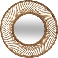 Miroir spirale en bambou - Ø 72 cm