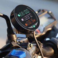 Compteur,Voltmètre 3 en 1 à LED pour moto, horloge universelle électronique, thermomètre numérique, calendrier de température,