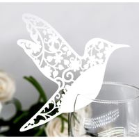 DAMILY® 50pcs Etiquette Marque-verre Décoration de table Marque-Place Coeur symétrique pour mariage