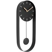 Horloge Murale Design avec Balancier en Métal Noir 0,000000