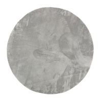 Tapis rond uni lavable doux LOFT gris clair 120x120cm - TOUTAPIS