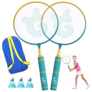 Set Badminton Enfant – 2 Raquettes, 3 Volants, 1 Sac – Léger 44 Cm, Dès 3 Ans – Jaune