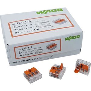 Connecteur rapide WAGO 1 à 3 fils 0,2-2,5mm2