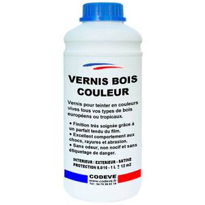 PEINTURE - VERNIS Vernis Bois Couleur - Pot 1 L   - Codeve Bois - Blanc