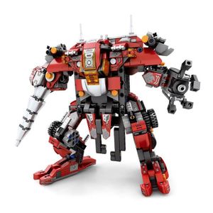 ROBOT - ANIMAL ANIMÉ Reobrix - Modèle de véhicule de combat Tri-Loup, robot télécommandé transformable, jeu de construction DIY pour enfants.