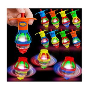 TOURNIQUET Lot de 12 toupies UFO lumineuses à LED pour enfant