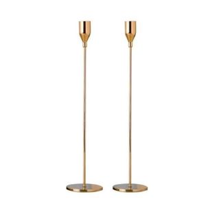 Wudan 2 pcs//Ensemble bougeoir Romantique Fer bougeoir Table Ronde Chandelier dor pour la f/ête de Mariage Ornement