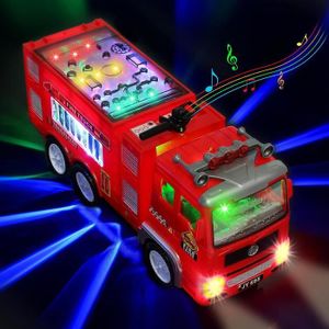 VOITURE - CAMION Jouet de Voiture de pompiers avec Lumières Sons, Jouet de Camion Electrique Jouet pour Enfant Garçons Filles 3 4 5 6 Ans