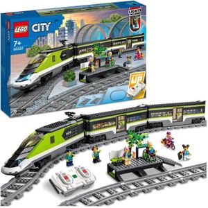 CIRCUIT LEGO City Le Train de Voyageurs Express - Jouet de Train Télécommandé - Phares Fonctionnels - Enfants 7 Ans