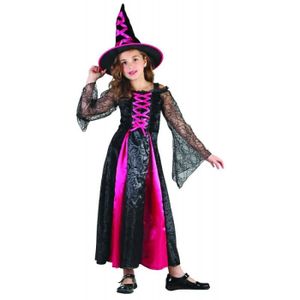 NCKIHRKK Déguisement d'Halloween Sorciere pour Fille, Kit Sorciere Robe  avec Chapeau de Sorcière, Balai, Ceinture, Costume Halloween Sorciere Enfant  pour Fille 5 à 6 Ans : : Jeux et Jouets