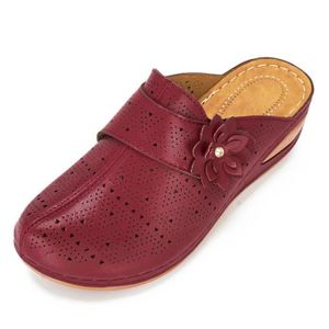 chaussures compensées rouge
