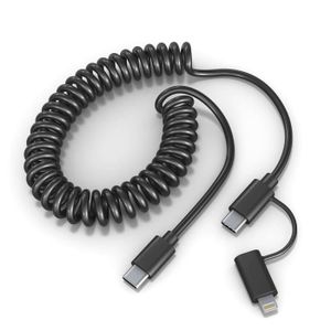 CÂBLE TÉLÉPHONE Cable Chargeur USB C vers Type C-Lightning Spiralé