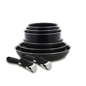 Set De 5 Pièces De Cuisine MENASTYL Colorama Olive - Poêles, Casseroles, Wok - Antiadhésif Céramique, Induction