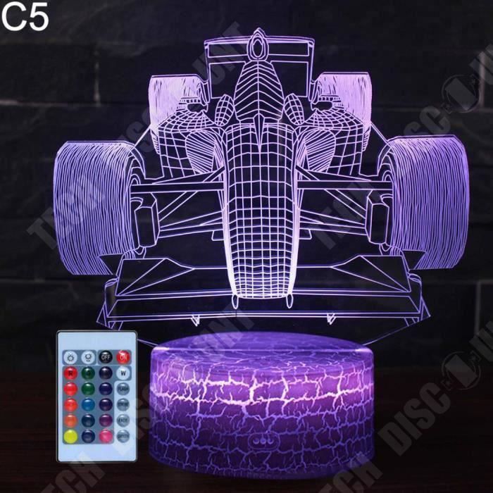 Lampe de chevet - Veilleuse Tactile Formule 1 L. Hamilton F1 Lampe 3D LED  illusion, Idée cadeau Noël anniversaire garçon et fille Lampe de nuit  chambre d'enfant ou adulte TOP : 