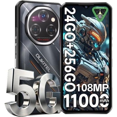 OUKITEL WP56 5G Rugged Smartphone – 36GB RAM + 512GB Storage, 16000mAh Batteria, 108MP Fotocamera, 6.8″ 120Hz Display, IP68/IP69K, Luci Campeggio 1000LM