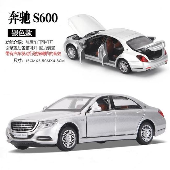 Voiture Miniature Mercedes-Benz 300SEL W140 1:24 - Rouge - Avec Son Et Lumière - Pull-back