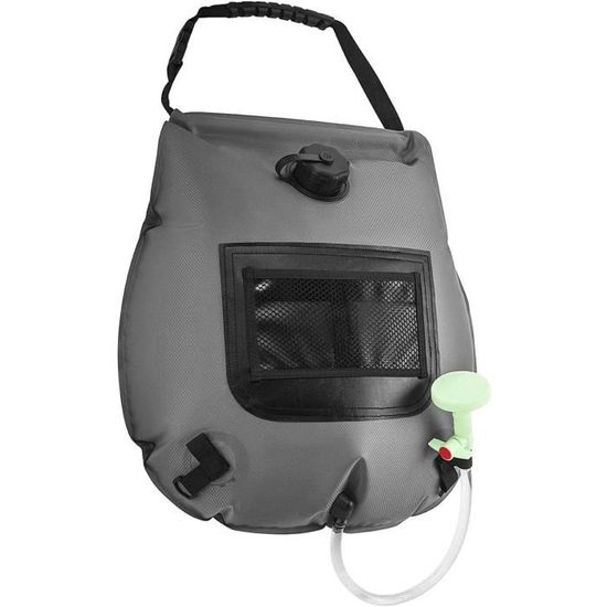 Douche de camping portable chauffante de 20 L, sac d'eau pliable