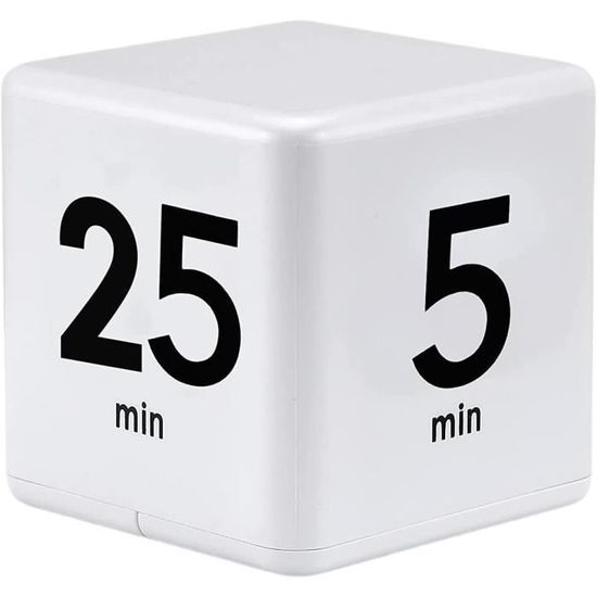 Minuteur Cube Numérique Rechargeable - Compte à Rebours 1/3/5/15/30/60/90 Min, Alarme Silencieuse, Pour Cuisine, Sport, Méthode Pomodoro