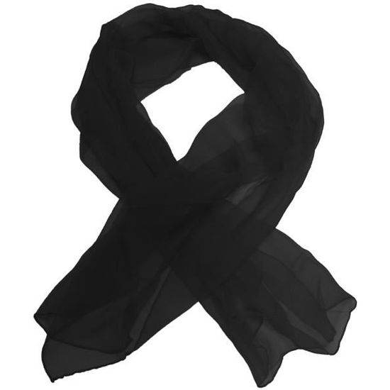 Foulard Femme Noir Echarpe Mousseline 100 Soie Cdiscount Pret A Porter