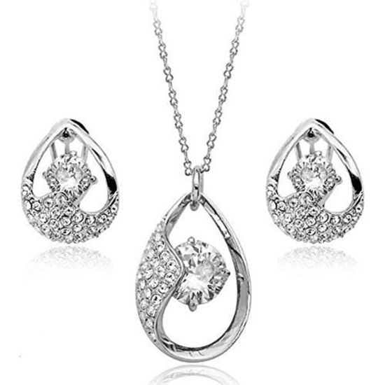 Parure Collier + Bracelet Plaqué Or - Style Joaillerie, Cadeau Noël - NEUF Sans Emballage