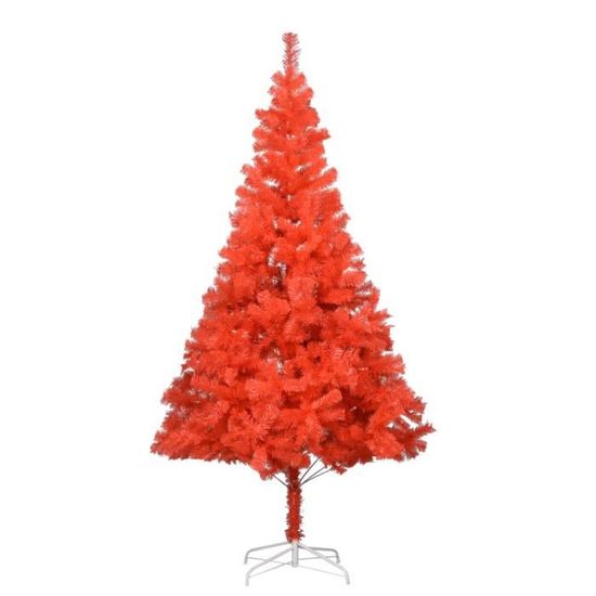 #41018 Sapin de noël artificiel - Arbre De Noël Décoration de Noël avec support Rouge 213 cm PVC Meuble©
