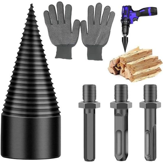 Fendeuse à Bois YEJAHY 32mm - 3 Poignées Incluses, Acier Carbone, Pour Bois De Chauffage