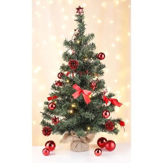 Sapin De Noel A 20 Led Sapin De Noel Decore En Rouge 75 Cm Achat Vente Sapin Arbre De Noel Bientot Le Black Friday Cdiscount