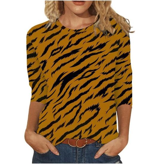T-shirt Halloween Femme Surdimensionné – Manches 3/4, Motif Sorcière De Nuit, Coupe Ample, Col Rond