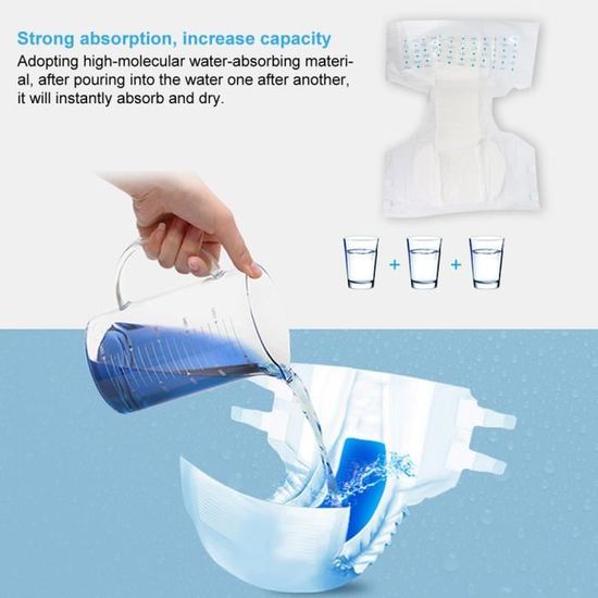 CutiePlusU Lot De 3 Couches Pour Adulte - Blanc - Taille L