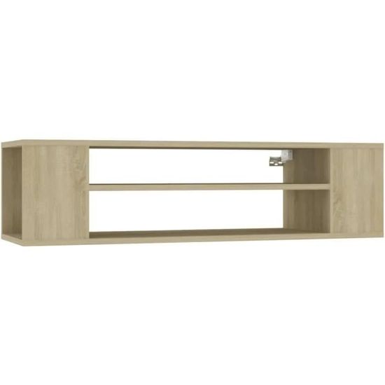 Furologee Meuble TV 106,7 Cm Avec Tiroirs En Tissu, Table Console Murale Style Industriel, Marron Rustique