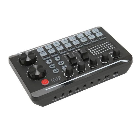 Mixeur DJ Portable Bluetooth Todeco - Table De Mixage Complète Pour Podcast, Streaming Et Enregistrement Avec Effets Vocaux Et Carte Son Intégrée