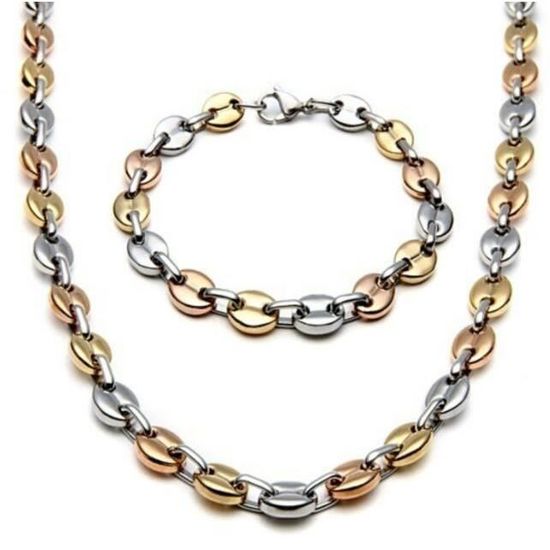 Collier Homme Acier Inoxydable DonDon - Maille Marin - Longueur 52 Ou 56 Cm - Fermoir Mousqueton