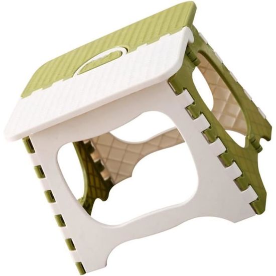 Tabouret Portable Pliant Sbomi 23,5 Cm - Solide Jusqu'à 200kg Pour Enfants Et Adultes (Vert)