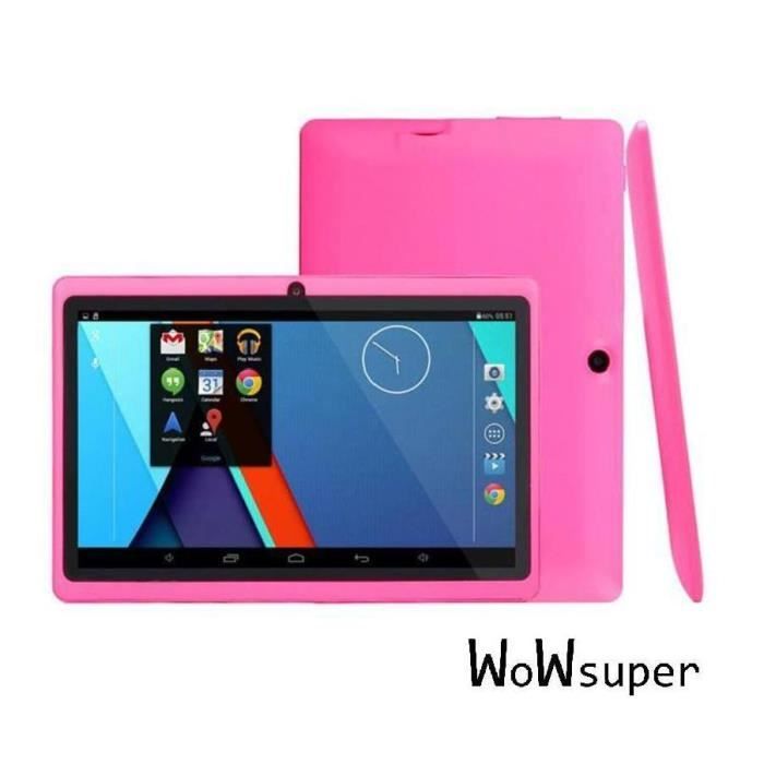 rose 7'' tablette tactile bluetooth pour enfant Q88